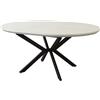 DecHome Tavolo Rotondo Allungabile Gar Effetto Legno Struttura Nera 120/160 X 120 cm colore Bianco - MO807218