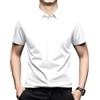 BCSRVCE Camicie da Uomo Classiche A Maniche Corte, Eleganti, con Bottoni Nascosti, Effetto Seta, Non Stirabili, Elasticizzate, Comode, Estive, Antipiega, Casual da Lavoro, Bianche, XL