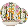 Namai Casa Servizio Piatti 18 Pezzi in Porcellana - Collezione Flora - Eleganza Floreale per Ogni Tavola