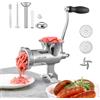VEVOR Tritacarne Manuale in Acciaio Inossidabile 304 Fissaggio a Morsetto da Tavolo per Preparazione di Salsicce Salumi Polpette, Tritacarne Manuale da Tavolo Acciaio Inox Uso Alimentare Calibro #12