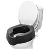KMINA - Rialzo WC per Anziani con Coperchio (10 cm altezza), Morbido, Bagno Disabili, Alzawater, Sollevatore, Nere