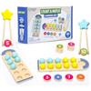 Educational Insights Learning Resources Set In Legno Conta E Abbina Multicolore Gioco Montessori Educativo Matematica Prescolare, Abilità Motorie, Contare, Abbinare, Addizione, 20 Sfere, 28 Gettoni, Pinze In Legno, Età 3+