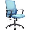 Shally Dogan Sedia da Ufficio Ergonomica Girevole con Supporto Lombare, Poltrona da Scrivania, Studio, Cameretta, Reclinabile con Altezza Regolabile, Base Nera Robusta, Schienale Antisudore (Blu)