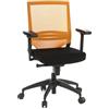 HJH Office 657232 Sedia professionale per ufficio PORTO BASE tessuto/mesh arancione Sedia girevole ergonomica, braccioli regolabili e supporto lombare