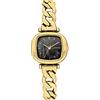 KOMONO Moneypenny Revolt Gold Black Women's Japanese Quartz Analogue Watch with Stainless Steel Strap