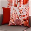 PETTI Artigiani Italiani - Coppia di Federe Cuscino 60x60 cm in Microfibra, Cuscini Arredo Camera da Letto, Divano, Salotto, Set 2 Fodere Copricuscino, Federa Corallo Rosso, 100% Made in Italy