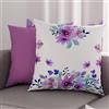 PETTI Artigiani Italiani - Coppia di Federe Cuscino 60x60 cm in Microfibra, Cuscini Arredo Camera da Letto, Divano, Salotto, Set 2 Fodere Copricuscino, Federa Floreale Viola, 100% Made in Italy