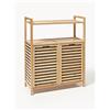 Westwing Collection Mensola da bagno in bambù con cesti per la biancheria Kit - Marrone