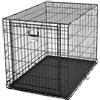 MidWest Homes for Pets Large Ovation - Gabbia pieghevole per cani a porta singola, 106 cm, salvaspazio, brevettata, padella, a prova di perdite, pannello divisorio, colore nero