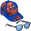 Cartelyn Set Estivo Bambino - Cappellino con Visiera + Occhiali da Sole - Taglia Unica da 4 a 10 Anni - Protezione UV - Design Eroe Rosso e Blu