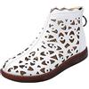 Generisch Stivaletti da donna estivi eleganti stivali vuoti comodi traspiranti estivi corti con chiusura lampo tinta unita eleganti scarpe in pelle sandali ortopedici da donna, Z1 bianco., 39 EU