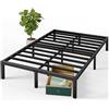 Zinus Elias Letto 160x190 cm - Struttura Letto 36 cm di Altezza con contenitore sotto il letto - Struttura letto a piattaforma in metallo - Nero