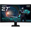 GIGABYTE GS27QCA 27" QHD Monitor Gaming Curvo - 2560 x 1440, 180Hz, 1ms, 250 cd/m², FreeSync, HDR Ready, HDMI 2.0, DisplayPort