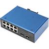 DIGITUS Switch di Rete - 10 Porte Fast Ethernet - 8X RJ45 + 2X Gigabit SFP uplink - IP40 - Montaggio su Guida DIN - 10/100 Mbit/s - Serie Industriale