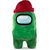 Among Us Peluches Prodotto ufficiale di Among Us - Verde on Cappuccio rosso - Qualità Super Soft