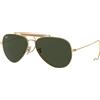 Ray - Ban Unisex RB3030 OUTDOORSMAN I L0216 Occhiali da sole Metallo Oro G15 Pilot Normale 58 mm