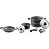 Brunner 0806092N Pentole e Stoviglie Campeggio in Alluminio, Set Pirate 6+1¸ Ø 18 cm