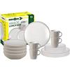 Brunner 0830155N.C8X Set Stoviglie da Campeggio per 4 Persone, Lunch Box Amadè, 16 Pezzi