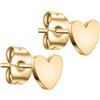 day berlin day.berlin piccoli orecchini a cuore a perno da donna placcati oro 18k, 6mm di diametro, acciaio inox 316L, senza nichel e resistenti all'acqua
