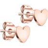 day berlin day.berlin piccoli orecchini a cuore a perno da donna placcati oro rosa 18k, 6mm di diametro, acciaio inox 316L, senza nichel e resistenti all'acqua