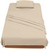 Farfallarossa Comfy - Lenzuolo Sopra Tinta Unita Beige 1 / 150x280CM(Singolo)