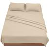 Farfallarossa Comfy - Lenzuolo Sopra Tinta Unita Beige 1 / 240x280CM(Matrimoniale)