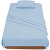 Farfallarossa Comfy - Lenzuolo Sopra Tinta Unita Azzurro / 150x280CM(Singolo)