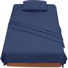 Farfallarossa Comfy - Lenzuolo Sopra Tinta Unita Blu Scuro / 150x280CM(Singolo)