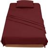 Farfallarossa Comfy - Lenzuolo Sopra Tinta Unita Bordeaux / 150x280CM(Singolo)