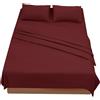 Farfallarossa Comfy - Lenzuolo Sopra Tinta Unita Bordeaux / 240x280CM(Matrimoniale)