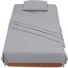 Farfallarossa Comfy - Lenzuolo Sopra Tinta Unita Grigio Chiaro / 150x280CM(Singolo)