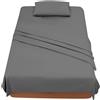 Farfallarossa Comfy - Lenzuolo Sopra Tinta Unita Grigio Scuro / 150x280CM(Singolo)