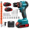 Tsebugap Brushless Avvitatore a Batteria 21V, Trapano Avvitatore Batteria, Trapano Avvitatore a Percussione Batteria, Avvitatore a Impulsi a Batteria, Avvitatore Elettrico, 24 Accessori, 2 * 2.0Ah