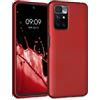 kwmobile Custodia Compatibile con Xiaomi Redmi 10 (2021/2022) Cover - Back Case Morbida - Protezione in Silicone TPU Effetto Metallizzato rosso scuro metallizzato