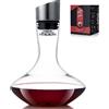 NEW PACIFIC YOUYAH Decanter per vino rosso, decanter con aeratore integrato, 100% vetro soffiato senza piombo con coperchio in acciaio inox, filtro