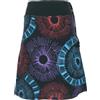 GURU SHOP Gonna al ginocchio Chic, in cotone con mandala, colorata, da donna, in stile retrò, Nero , 42