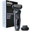 Braun Series 6 Regolabarba Uomo, Rasoio Elettrico Barba, Rifinitore Di Precisione EasyClick, SensoFlex, Wet&Dry, Ricaricabile, Custodia da Viaggio, Senza Fili, Idea Regalo, 61-N1200s Grigio