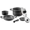 BRUNNER 0806093N Pentole e Stoviglie Campeggio in Alluminio, Set Pirate 7+1¸ Ø 20 cm