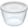 PYREX Cook&Freeze Contenitore Tondo con Coperchio, Vetro, Bianco, 1,1 Litri