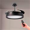 M mimotec - Ventilatore a Soffitto Led Nero Yeray II 56W con luce, telecomando, basso consumo, motore DC 20W+Luce LED 36W, 6 velocità, funzione estate-inverno, silenzioso,4 Lame retrattili. LM8819