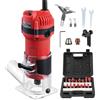 TEENO Rifilatore Fresatrice Verticale 800W 31000 RPM con Con Copertura Antipolvere, Legno Rifilatrice Elettrica Con 15 pezzi 1/4 Fresatura Cuter e Mandrino 6/6.35 mm, Per lavorazione del legno