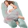 Nuliie Cuscino per Gravidanza per Dormire, Cuscinos Corporale a U, Cuscini di Maternità per Supporto a Schiena, Fianchi e Gambe per Donne in Gravidanza, con Fodera in Velluto Lavabile