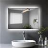 LaapDak Specchio Bagno con Luce LED 45x65 cm,Retroilluminato Bagno,Bianco 6500K,IP54,Rettangolare,Orizzontale/Verticale,Ingresso moderno,Camera da, Armadio