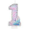 mciskin Candele di compleanno a coda di sirena, candele per primo compleanno, candela rosa numero 1 per torta, candela rosa macaron, decorazione per torta per ragazze e ragazzi a tema sirena 1 ° compleanno