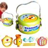 Generico Strumenti musicali per bambini, tamburo musicale per strumenti a percussione | Kids Safe Kids Drum 6 pezzi | Giocattoli musicali in età prescolare multifunzionale per bambini ragazze