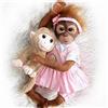 Reborn Baby Bambola 50 cm 20 pollici realistica morbido silicone vinile reborn scimmia ragazza realistica reborn scimmia bambola fatta a mano con peluche