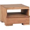 FineBuy Comodino Letto Legno Massello Acacia 40x30x40cm Stile Moderno | Consolle Notturna con cassetto | Comodino da Notte