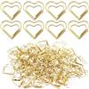 JRSHIRLEYLTD 110 mollette a forma di cuore, graffette ufficio cuore, graffette a forma di cuore, oro, per decorazioni, fai da te, quaderni, cartoline, poster