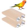 SynHHergyx Supporto per uccelli, 2 pezzi, 12,7 x 8,9 cm, in legno naturale, piattaforma rettangolare per gabbie per uccelli, accessori per pappagalli, parrocchetti, calopsitte, conuri, pappagallini, criceti,