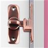 Pexintek Piccola serratura per porte scorrevoli a 90 gradi per porte interne chiavistello per porte ad apertura su entrambi i lati, serratura vintage per cucine, camere da letto, bagni (rosso rame)